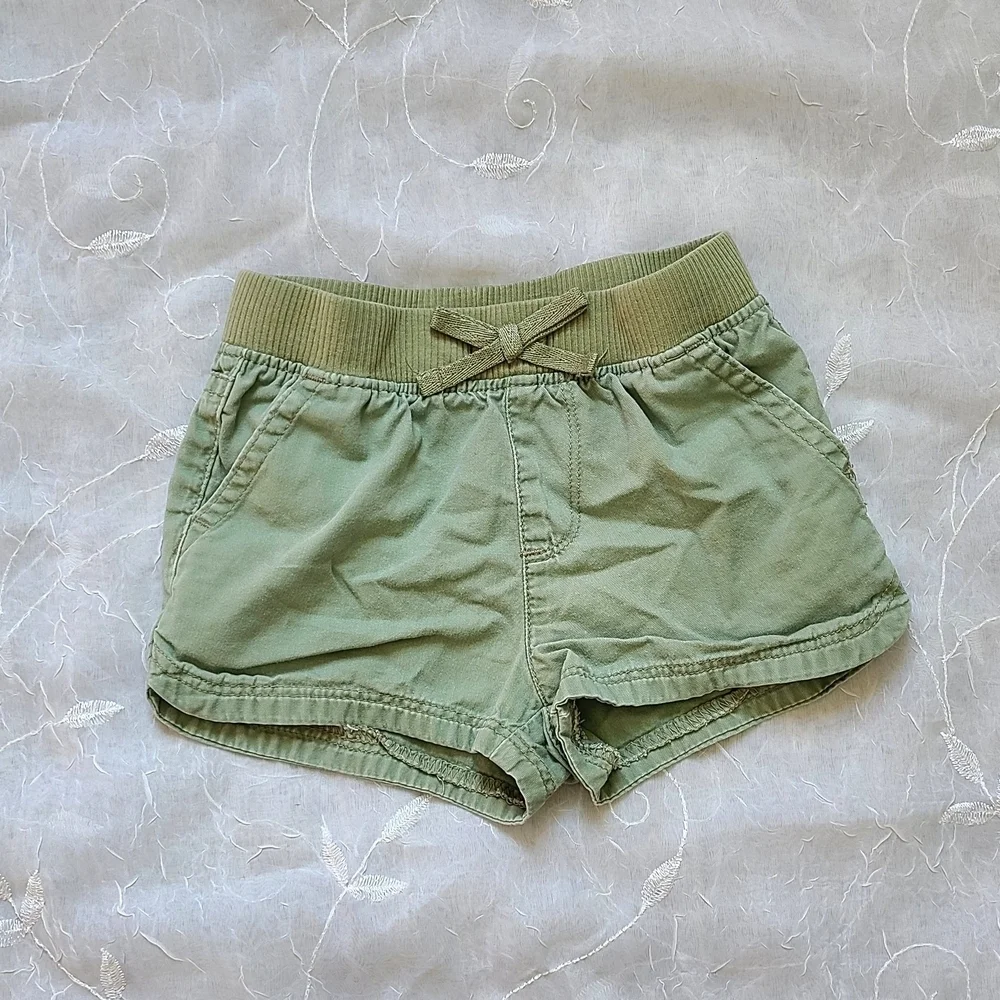 The Children's Place Khaki Shorts Pink & Green Pair for Girls